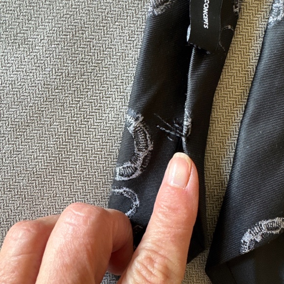 INC International Concepts Python Metallic Snake Neck Tie Black - Picture 3 of 7